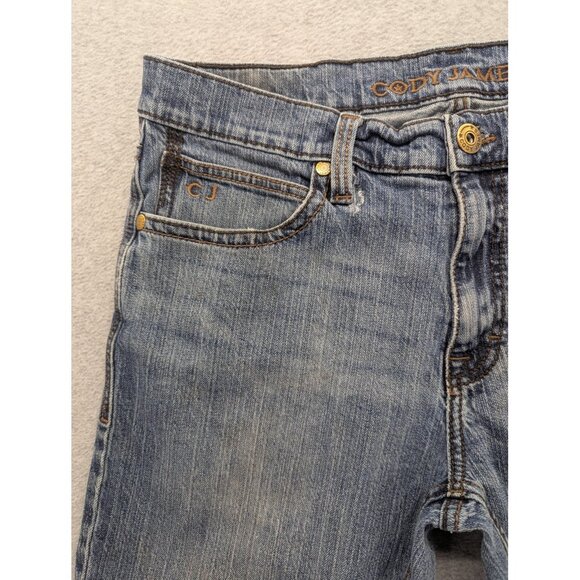 Cody James Jeans Mens 34x32 Blue Bootcut Western Stretch Denim Distressed Faded - Picture 2 of 16